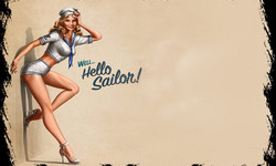 pin-up картинка рисованное девушки скачать