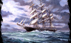 парусник море волны заставка скачать